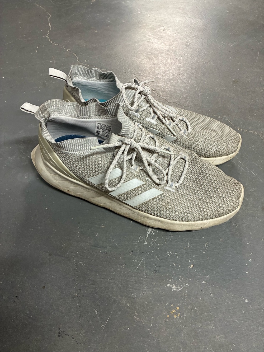 Adidas Questar Rise Cloudfoam Sock Men's Raw White Athletic Running Shoes 11